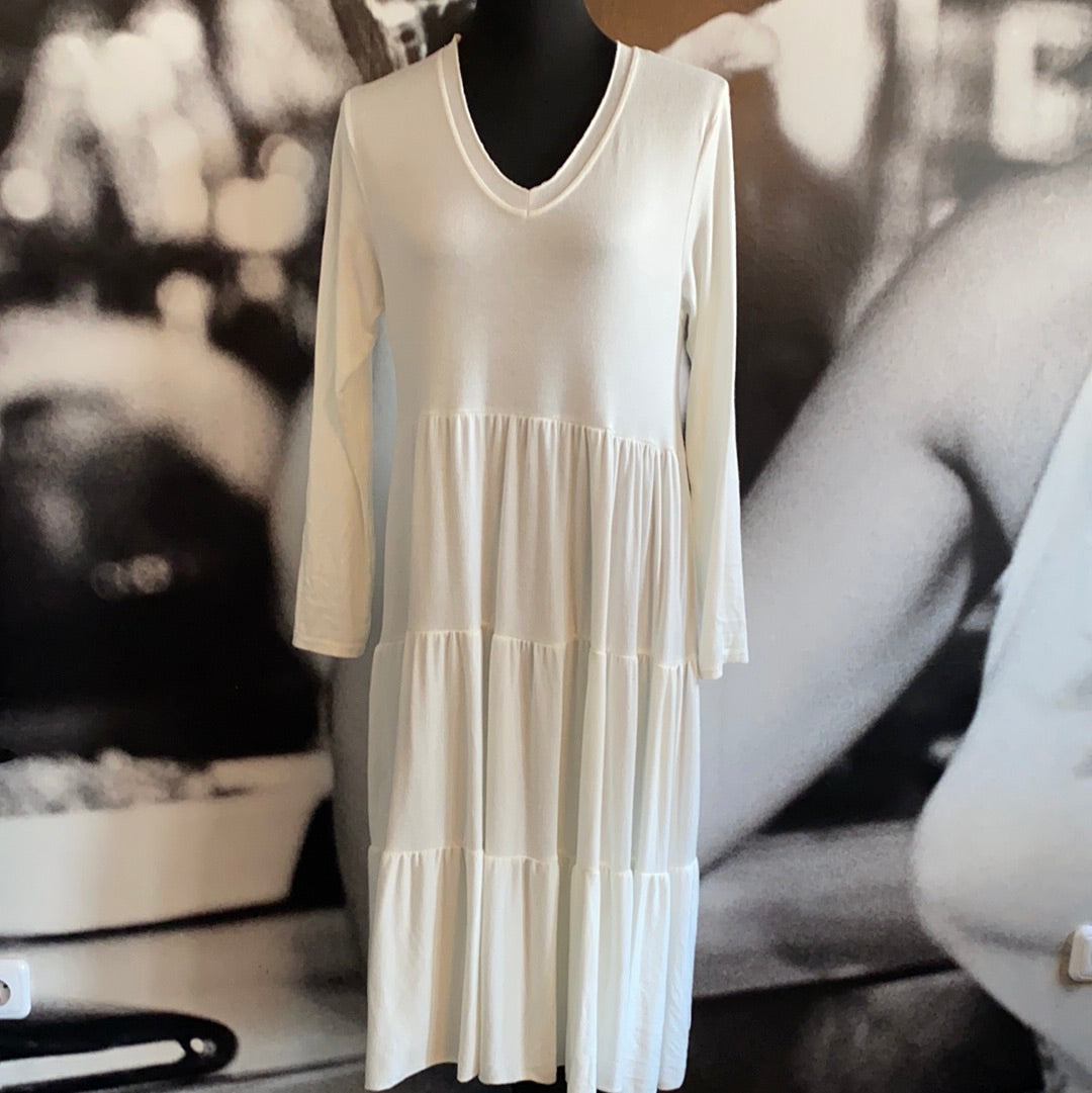 Kleid, Feinstrick mit Volant