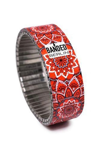 Armband , Red Fire, 18mm, Banded