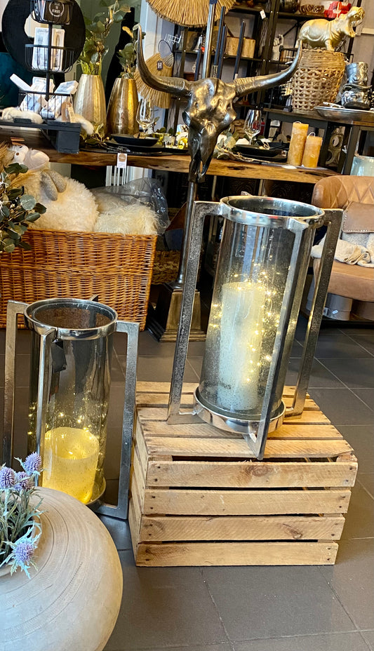 Windlicht, mit Glaszylinder,