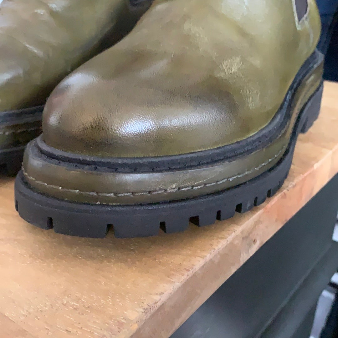 Stiefel , Stiefelette, Schuhe,Leder grün