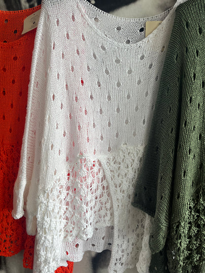 Pullover, diagonal , gestrickt