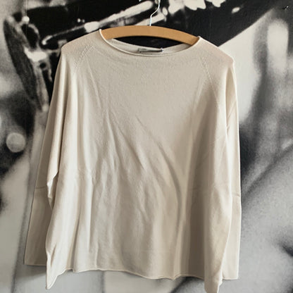 Shirt , Feinstrick, uni, mit Rundhals Ausschnitt