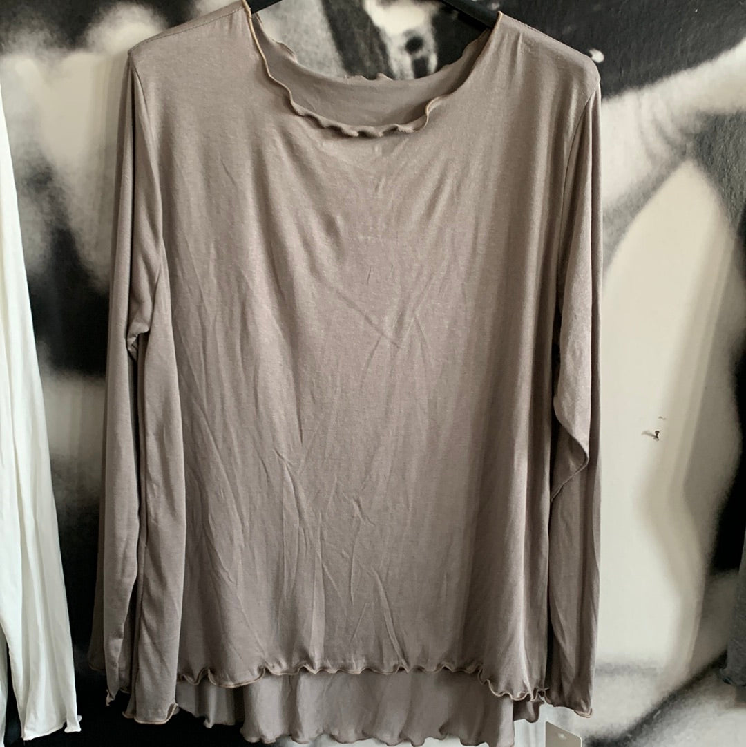 Shirt, Langarm , gekreuselt
