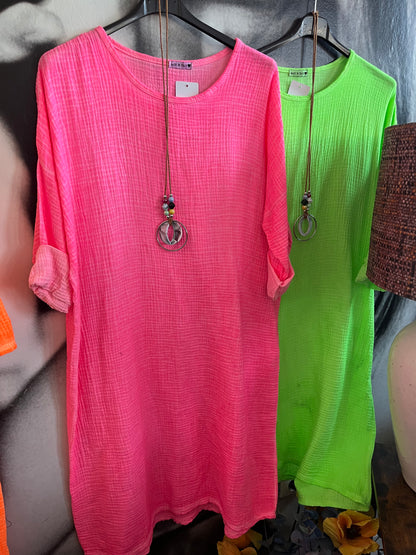 Kleid , Muselin, mit Kette