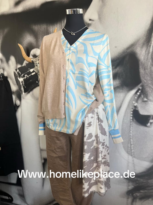 Bluse, Aqua Sand, Emily van den Bergh