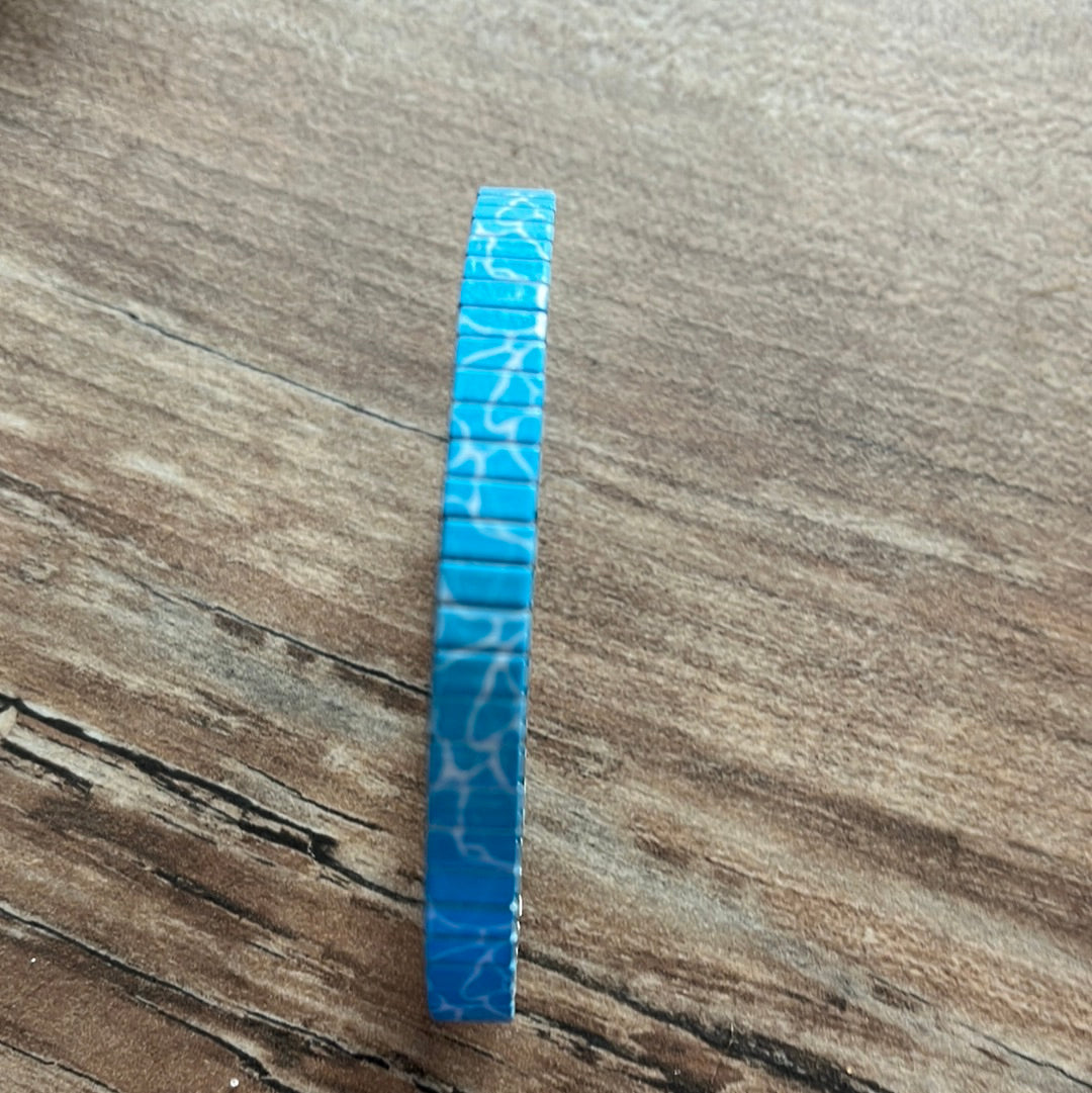 Armband , Türkis schmal  , 6 mm, Banded