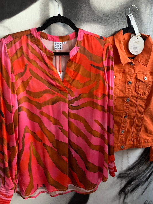 Bluse ,Zebra red/pink, Emily van den Bergh