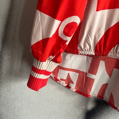 Bluse ,red Letters Hemdkragen, Emily van den Bergh