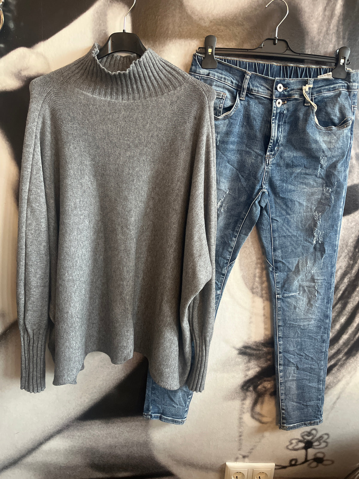 Strickpulli mit Stehbündchen,