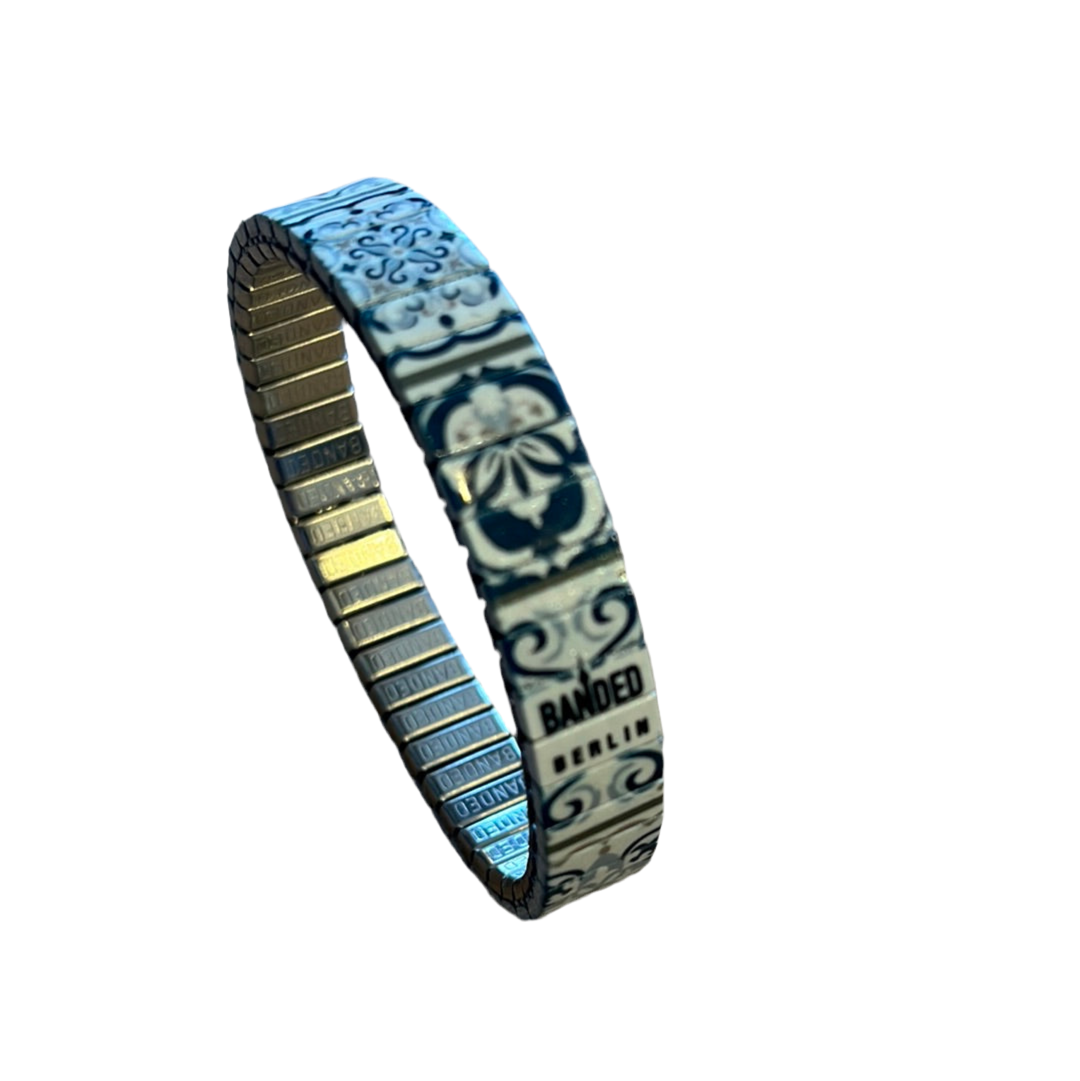 Armband , Grau, 10 mm, Banded