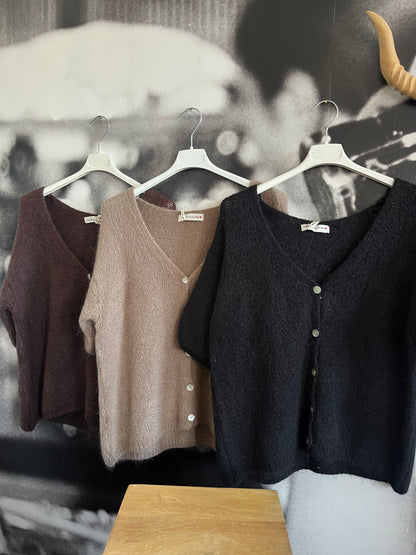Strickjacke kurz, halbarm