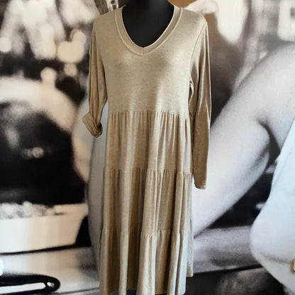 Kleid, Feinstrick mit Volant