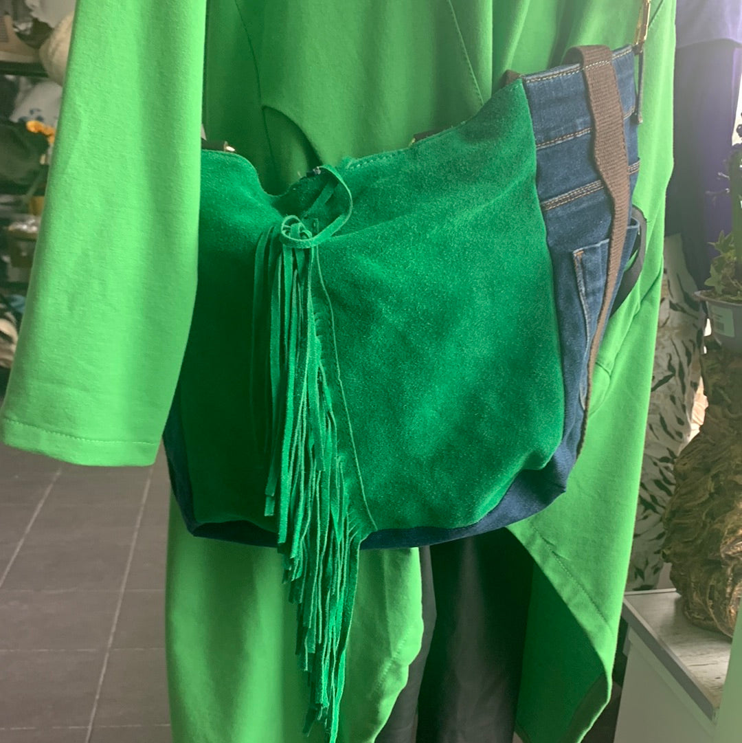 Tasche/ Shopper Jeanslook mit Wildleder