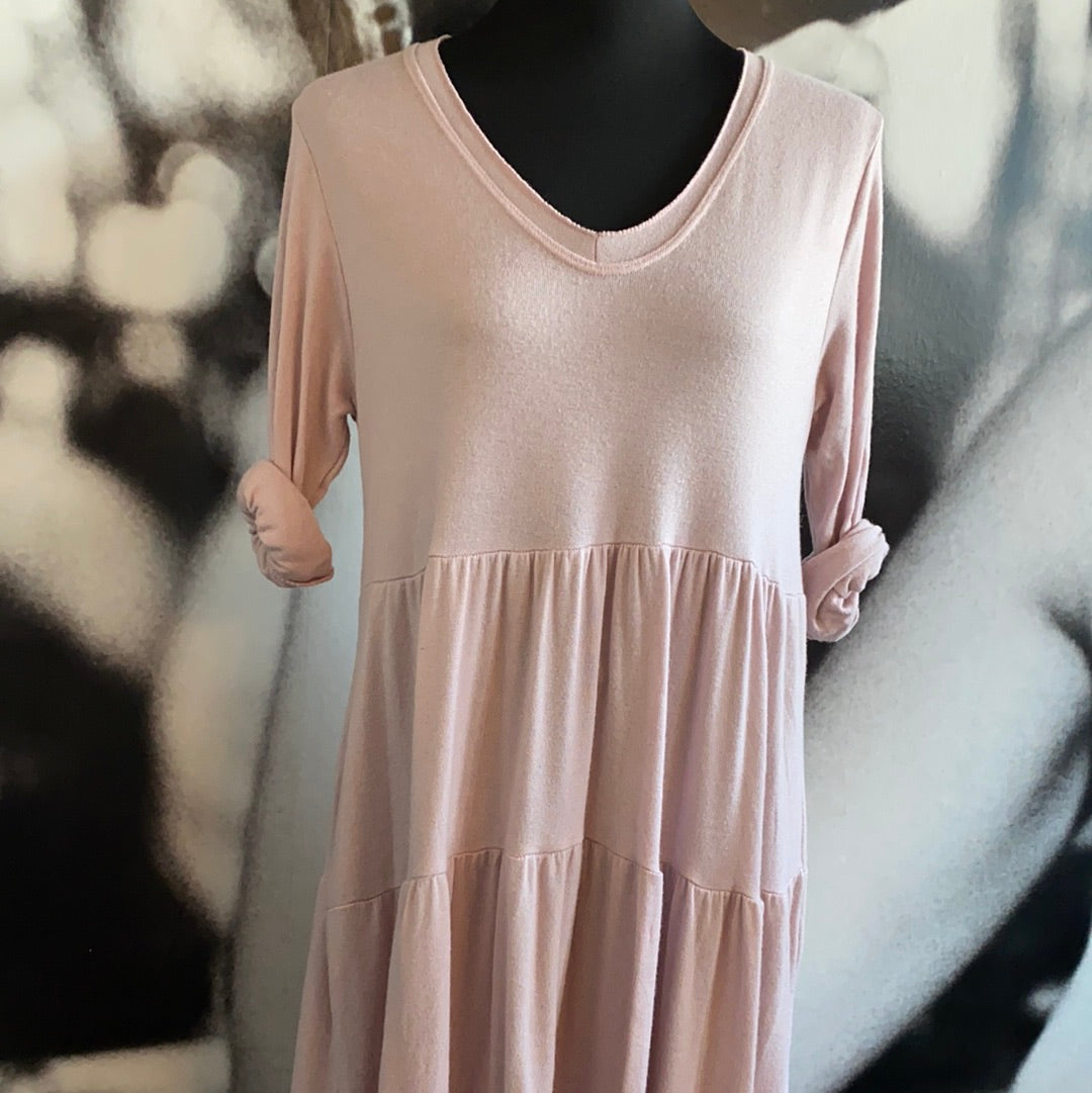 Kleid, Feinstrick mit Volant