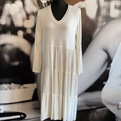 Kleid, Feinstrick mit Volant