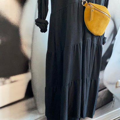 Kleid, Feinstrick mit Volant