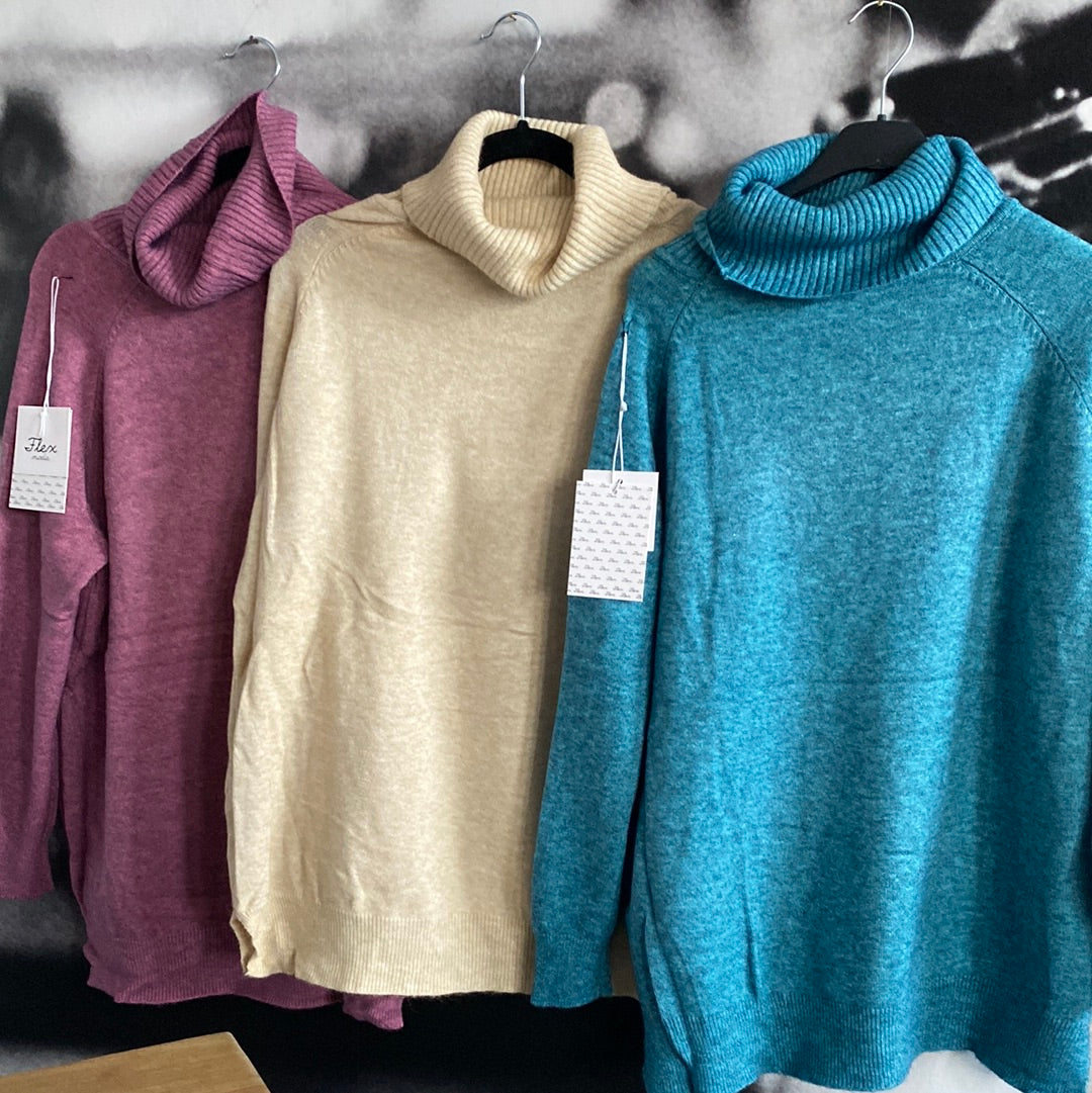 Strickpulli , Rollkragen, Viskosemix