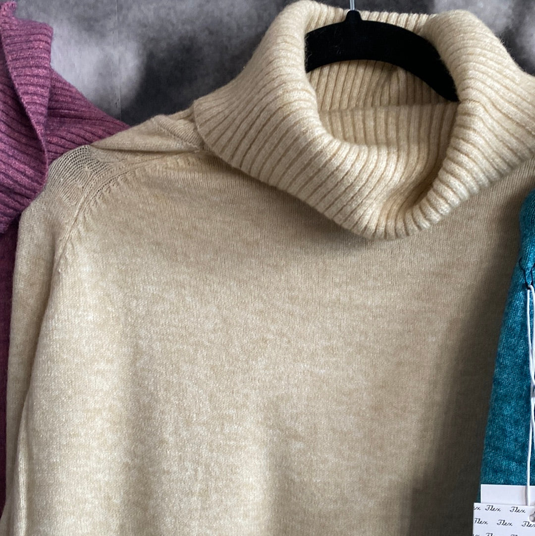 Strickpulli , Rollkragen, Viskosemix