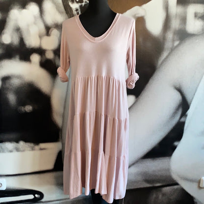 Kleid, Feinstrick mit Volant