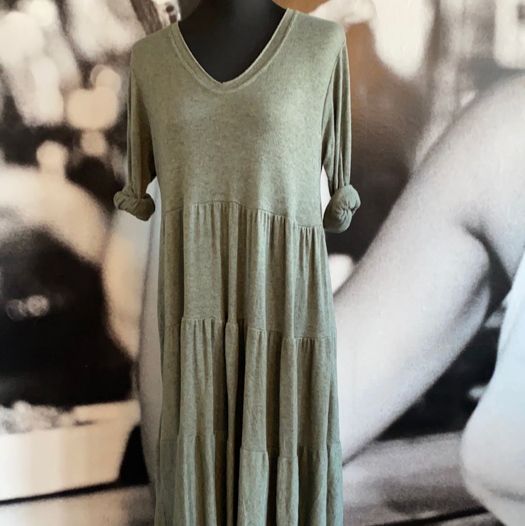Kleid, Feinstrick mit Volant
