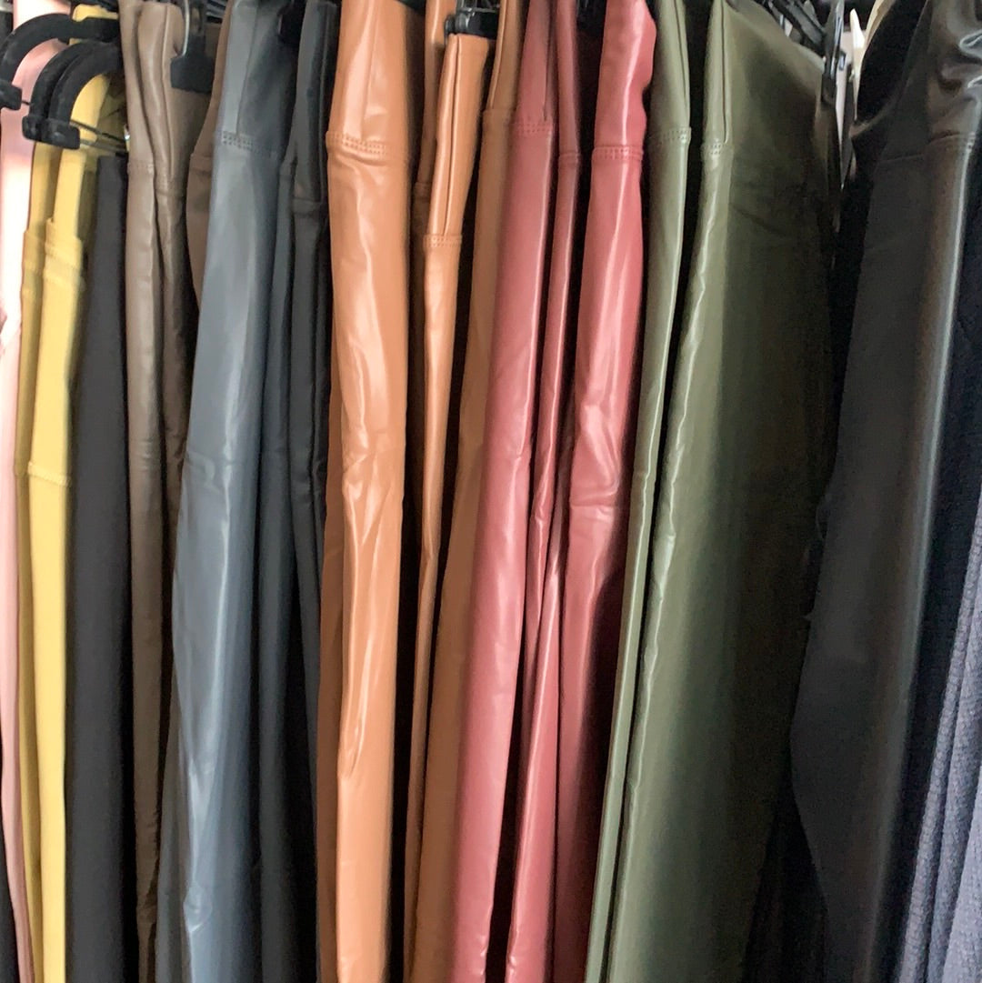 Leggings ( Fakeleder ) farbig