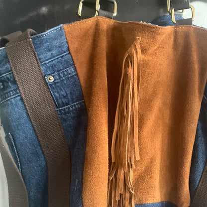 Tasche/ Shopper Jeanslook mit Wildleder